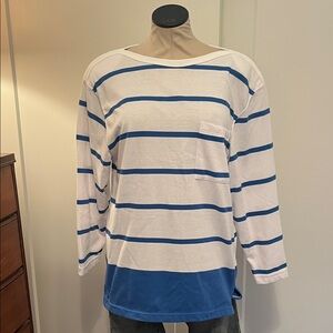 Vintage Blue and White Striped Tee Shirt